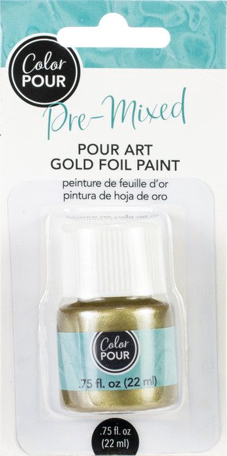 3 Pack - American Crafts Color Pour Pre-Mixed Foil Paint .75oz-Gold - 348486 - 718813484862