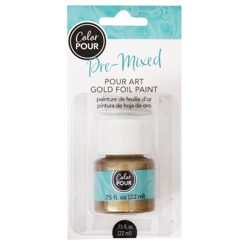 3 Pack - American Crafts Color Pour Pre-Mixed Foil Paint .75oz-Gold - 348486 - 718813484862