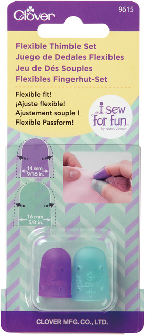 3 Pack Clover I Sew For Fun Flexible Thimble Set-2/Pkg 9615 - 051221796159