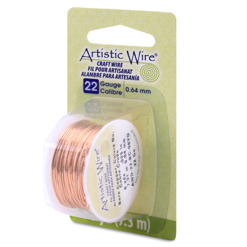 4 Pack Artistic Wire 22 Gauge 8yd-Bare Copper Tarnishable 22AWG2-BC - 656156063309