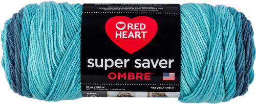 2 Pack - Red Heart Super Saver Ombre Yarn-Blue-Tiful - E305-4985 - 073650034893