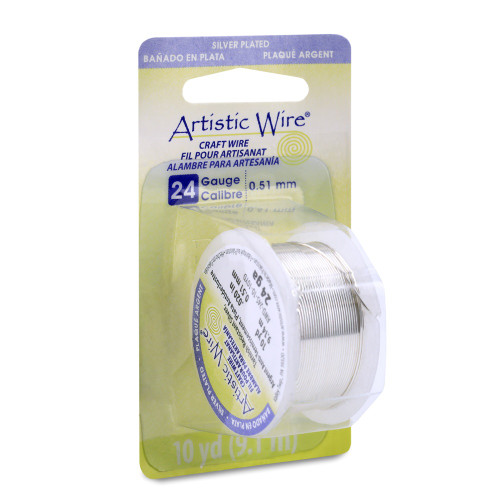 4 Pack Artistic Wire 24 Gauge 10yd-Non-Tarnish Silver 24AWG-NTS - 656156081679