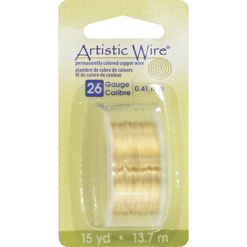 4 Pack Artistic Wire 26 Gauge 15yd-Non-Tarnish Brass 26AWGNTB - 656156970737