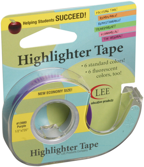 6 Pack Lee Products Removeable Highlighter Tape .5"X720"-Purple 339-80 - 084417339809