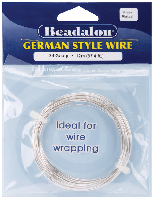3 Pack Beadalon German Style Wire-Silver Round 24 Gauge, 37.4' 180B-024