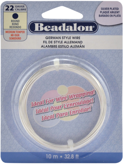 3 Pack Beadalon German Style Wire-Silver Round 22 Gauge, 32.8' 180B-022 - 035926078956