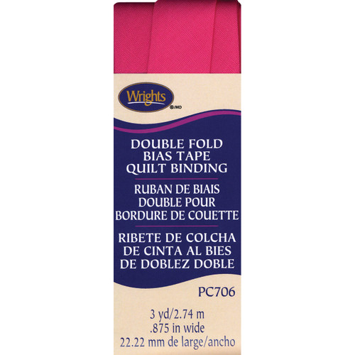 3 Pack Wrights Double Fold Quilt Binding .875"X3yd-Berry Sorbet 117-706-1232 - 070659895159