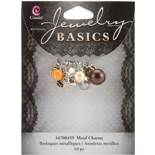 3 Pack Cousin Jewelry Basics Metal Charms-Brown Glass & Metal Bead Cluster 10/Pkg A50026LT-8459 - 016321065666