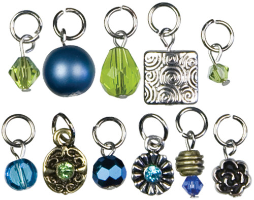 3 Pack Cousin Jewelry Basics Metal Charms-Aqua Glass & Metal Bead Cluster 11/Pkg JBCHARM-8460