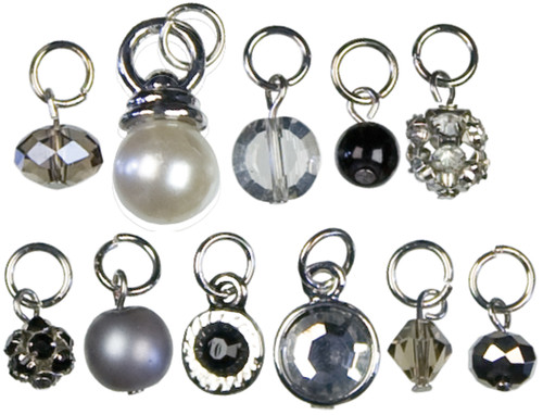 3 Pack Cousin Jewelry Basics Metal Charms-Smoke Glass & Metal Bead Cluster 11/Pkg -JBCHARM-8458
