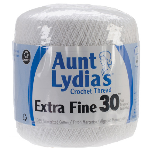 3 Pack Aunt Lydia's Extra Fine Crochet Thread Size 30-White 180-201 - 073650767463