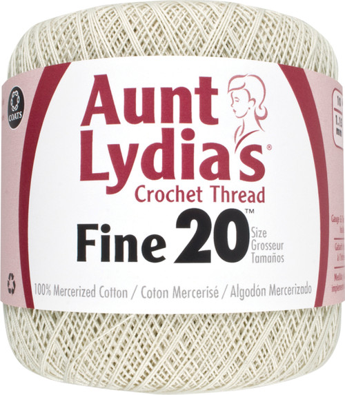 3 Pack Aunt Lydia's Fine Crochet Thread Size 20-Natural 181-226 - 0736507674940073650767494