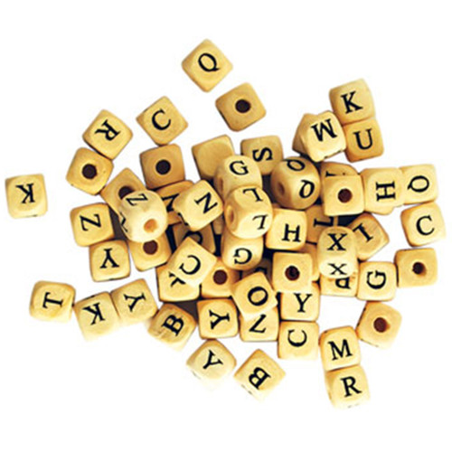 6 Pack - Craft Medley Wood Alphabet Beads 10mm 60/Pkg-Natural - BD303-A