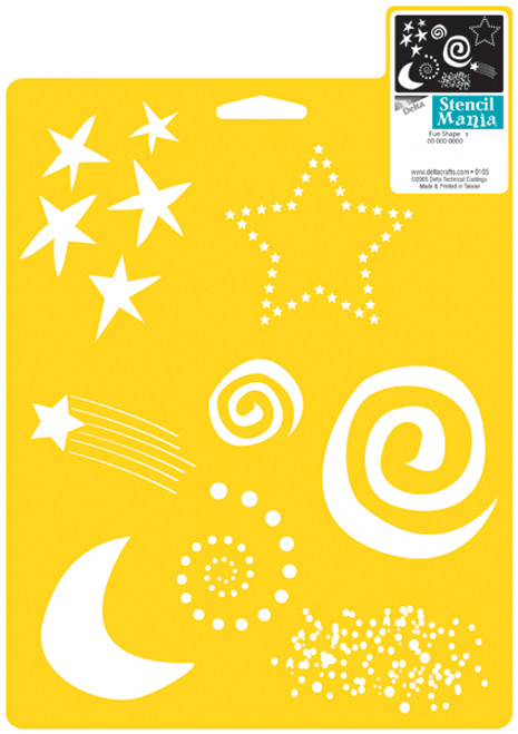 6 Pack - Delta Stencil Mania Stencil 7"X10"-Fun Shapes - SM97-0810 - 047292970819