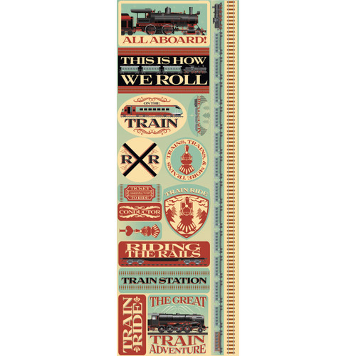 3 Pack - Reminisce Signature Series Cardstock Combo Sticker 4.25"X12"-Train - RSS379 - 895707080871 3 Pack - Reminisce Signature Series Cardstock Combo Sticker 4.25"X12"-Train - RSS379 - 895707080871