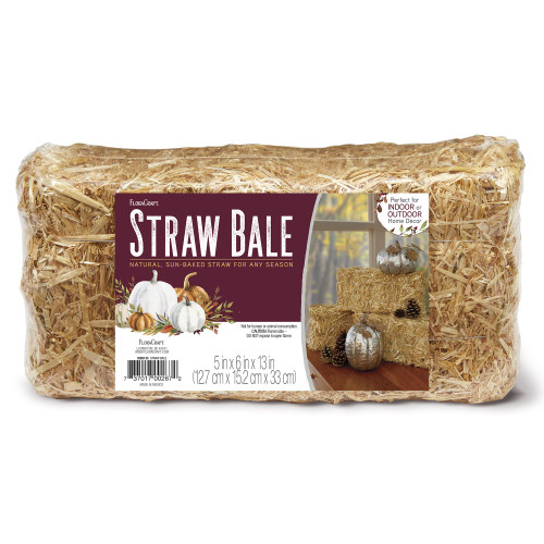 3 Pack FloraCraft Decorative Straw Bale-5"x6"x13" MXB13S12 - 737017002672