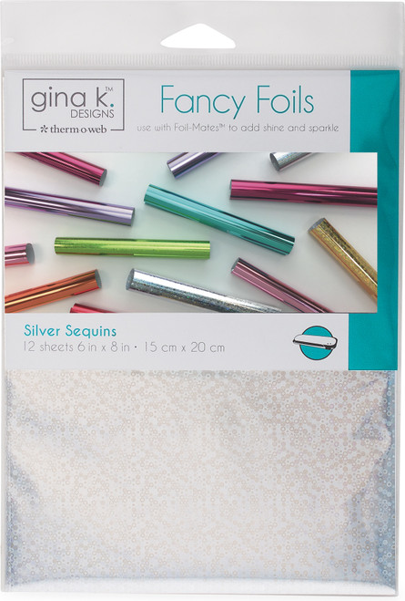 2 Pack - Gina K Designs Fancy Foil 6"X8" 12/Pkg-Silver Sequins - 18038 - 000943180388