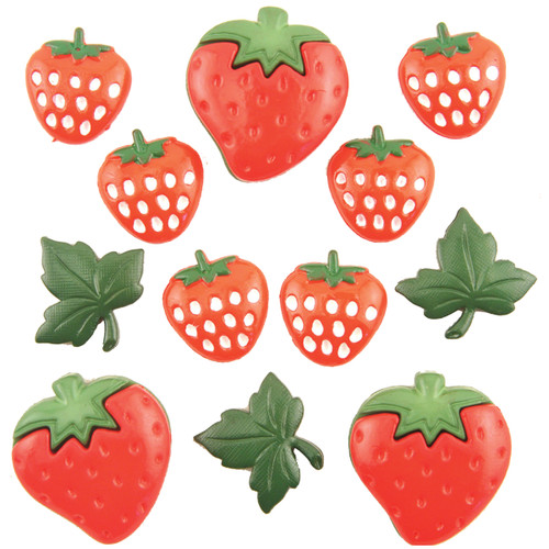 6 Pack - Buttons Galore Button Theme Pack-Strawberry Fields - BTP-4097