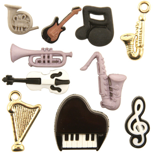 6 Pack - Buttons Galore Button Theme Pack-Music - BTP-4098