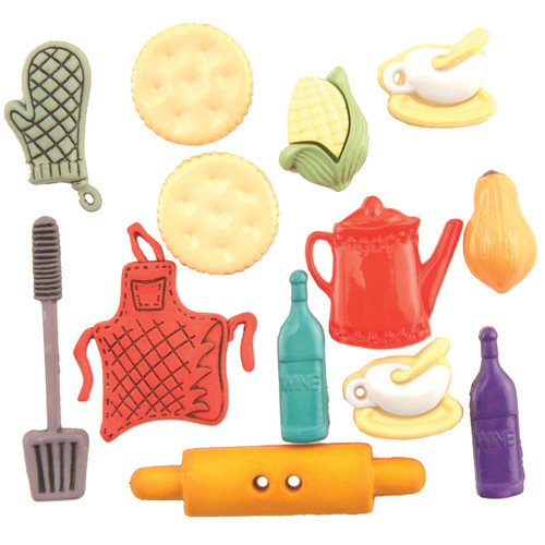 6 Pack - Buttons Galore Button Theme Pack-Kitchen - BTP-4091