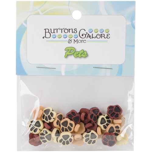 6 Pack Buttons Galore Button Theme Pack-Little Paws BTP-4120 - 840934086035