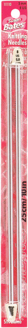 6 Pack Susan Bates Silvalume Single Point Knitting Needles 10"-Size 1/2.25mm 111101 - 077216001213