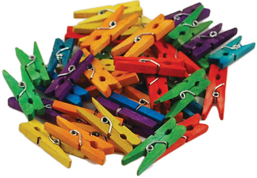 6 Pack Krafty Kids Mini Wood Clothespins-Colored 1.1875" 40/Pkg CW603