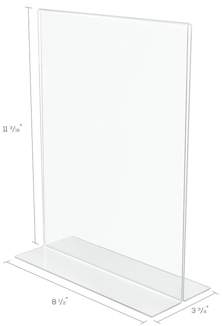 2 Pack Deflecto Anti-Glare Acrylic Sign Holder 8.5"X11"-Stand-Up Clear Matte 879201