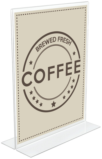 2 Pack - Deflecto Anti-Glare Acrylic Sign Holder 8.5"X11"-Stand-Up Clear Matte - 879201