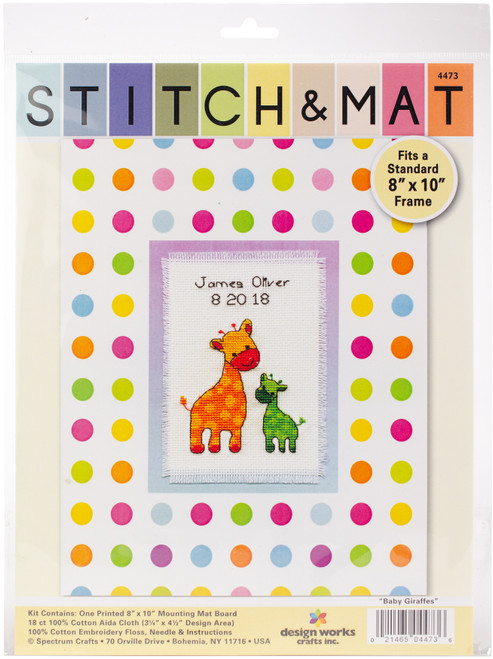 2 Pack Design Works Stitch & Mat Counted Cross Stitch Kit 3"X4.5"-Baby (18 Count) -DW4473 - 021465044736