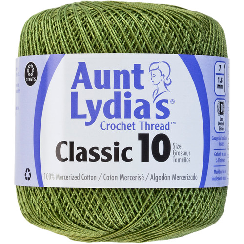 3 Pack - Aunt Lydia's Classic Crochet Thread Size 10-Wasabi - 154-397 - 073650789106