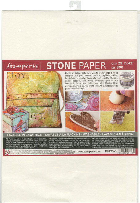 2 Pack Stamperia Washable Stone Paper 11.6"X16.5"DFPCA3 - 8024273964434