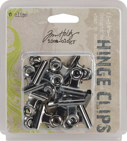 3 Pack Idea-Ology Metal Hinge Clips 1" 15/Pkg-Antique Nickel TH92692 - 040861926927