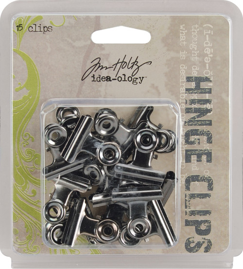 3 Pack - Idea-Ology Metal Hinge Clips 1" 15/Pkg-Antique Nickel - TH92692 - 040861926927