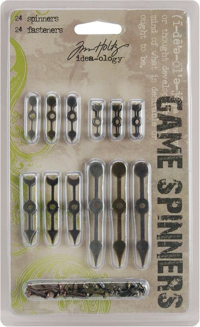 3 Pack - Idea-Ology Metal Game Spinners W/Brads .75" To 2.25" 24/Pkg-Antique Nickel, Brass & Copper - TH92717 - 040861927177