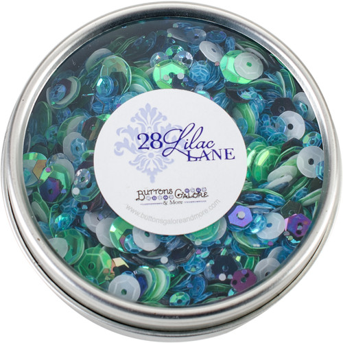 6 Pack 28 Lilac Lane Tin W/Sequins 40g-Party Time -LL317 - 840934000635