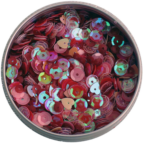 6 Pack Buttons Galore 28 Lilac Lane Tin W/Sequins 40g-My Valentine LL311