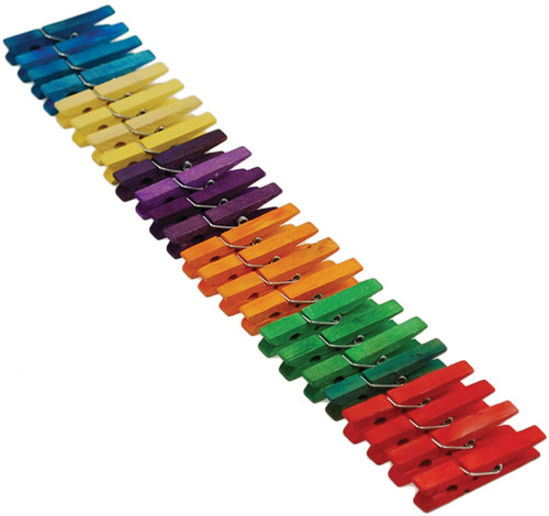 6 Pack Krafty Kids Wood Clothespins-Colored 1.875" 24/Pkg CW607