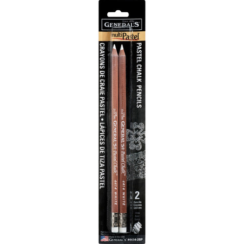 6 Pack General Pencil MultiPastel (R) Chalk Pencils 2/Pkg-White -4414-2BP - 044974441421
