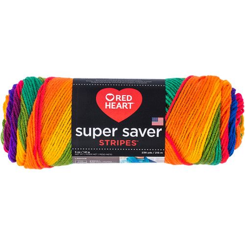 3 Pack - Red Heart Super Saver Yarn-Favorite Stripe - E300B-4965 - 073650020421