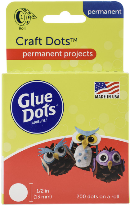 3 Pack - Glue Dots .5" Craft Dot Roll-200 Clear Dots - GD08165 - 634524043658