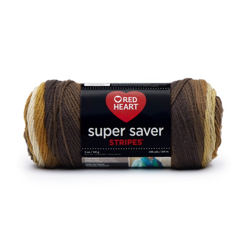 3 Pack - Red Heart Super Saver Yarn-Latte Stripe - E300B-4969 - 073650020469