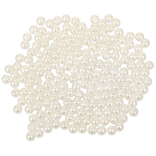 6 Pack Craft Medley Pearl Beads Value Pack-6mm Ivory 185/Pkg BD408-D