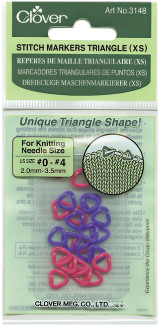 3 Pack Clover Triangle Stitch Markers-Sizes 0 To 4 24/Pkg 3148 - 051221353154