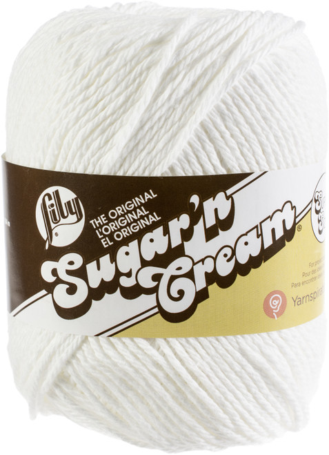 6 Pack Lily Sugar'n Cream Yarn Solids Super Size-White 102018-18001 - 057355253537