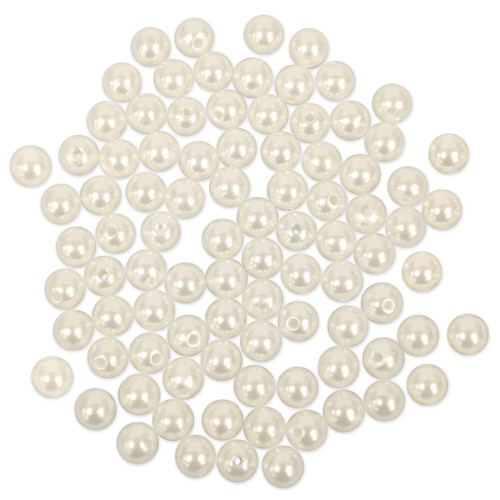 6 Pack Craft Medley Pearl Beads Value Pack-8mm Ivory 80/Pkg BD408-E