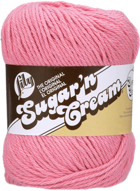 6 Pack Lily Sugar'n Cream Yarn Solids Super Size-Rose Pink 102018-18046 - 057355253612