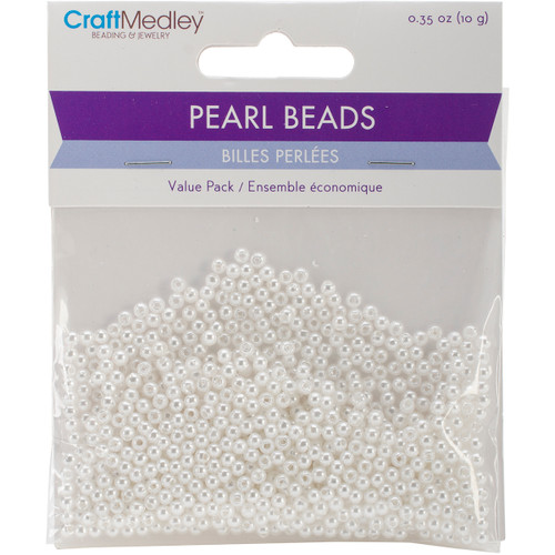 6 Pack - Craft Medley Pearl Beads Value Pack-3mm White 850/Pkg - BD409-A - 775749188356 6 Pack - Craft Medley Pearl Beads Value Pack-3mm White 850/Pkg - BD409-A - 775749188356