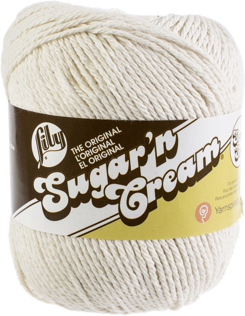 6 Pack Lily Sugar'n Cream Yarn Solids Super Size-Ecru 102018-18004 - 057355253551