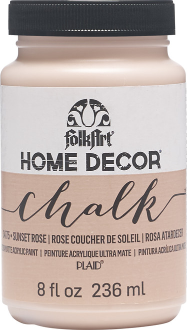 3 Pack - FolkArt Home Decor Chalk Paint 8oz-Sunset Rose - HDCHALK-34175 - 028995341755